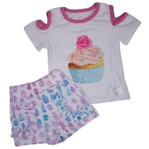 Cupcake Cold Shoulder Top with Ruffle Shorts 3 - 6 Months